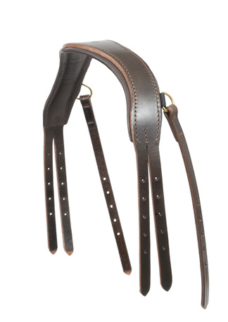 WAHLSTEN PREMIUM ANATOMIC XWIDE RIDING BRIDLE NECKPIECE, BROWN, BRASS